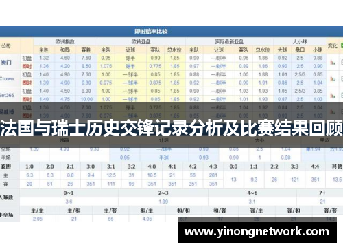 法国与瑞士历史交锋记录分析及比赛结果回顾